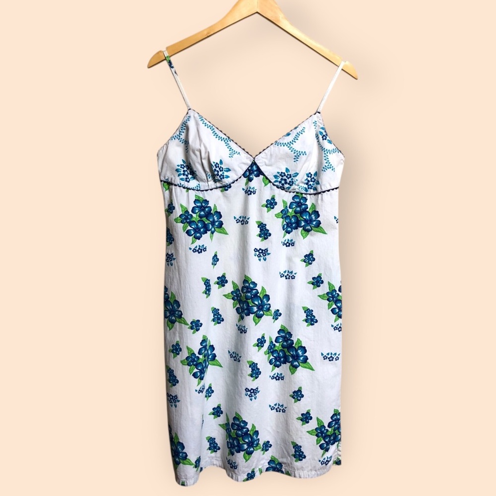 Vintage 90s Y2K ROXY Quiksilver Hawaiian Floral Print Summer Dress Women Large - Picture 2 of 10
